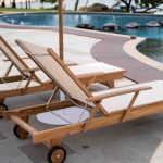 Cayman Teak Sun Lounger White thumbnail 5