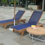 Cayman Teak Sun Lounger Blue thumbnail 3