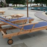 Cayman Teak Sun Lounger Blue thumbnail 4