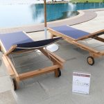 Cayman Teak Sun Lounger Blue thumbnail 7