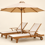Cayman Teak Sun Lounger White thumbnail 1