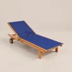 Cayman Teak Sun Lounger Blue thumbnail 1
